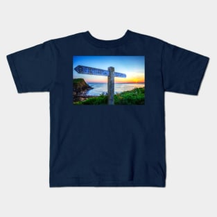 Salcombe Devon Coastal Path Sunset Kids T-Shirt